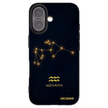 Picasee husă neagră din silicon pentru Apple iPhone 16 - AQUARIUS