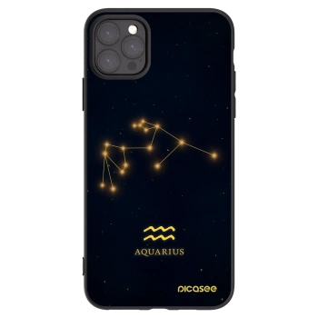 Picasee husă neagră din silicon pentru Apple iPhone 11 Pro Max - AQUARIUS