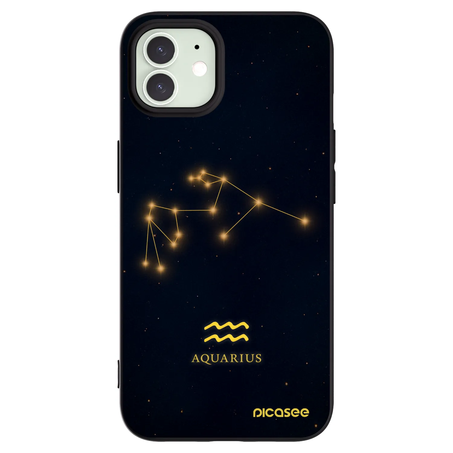 Picasee husă neagră din silicon pentru Apple iPhone 12 Pro - AQUARIUS