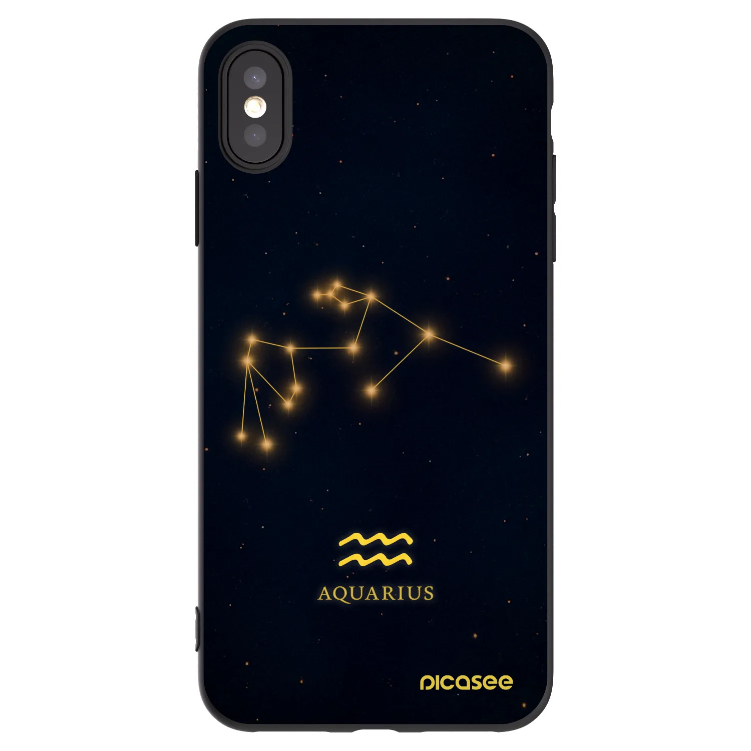 Picasee husă neagră din silicon pentru Apple iPhone XS Max - AQUARIUS