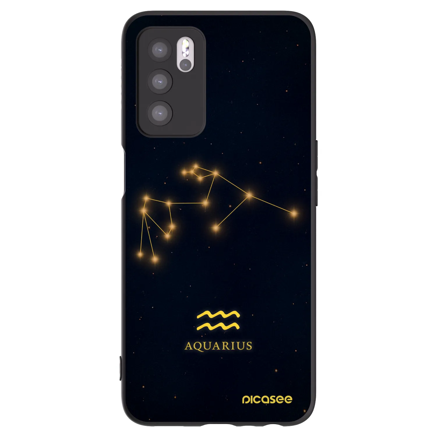 Picasee husă neagră din silicon pentru OPPO A16s - AQUARIUS