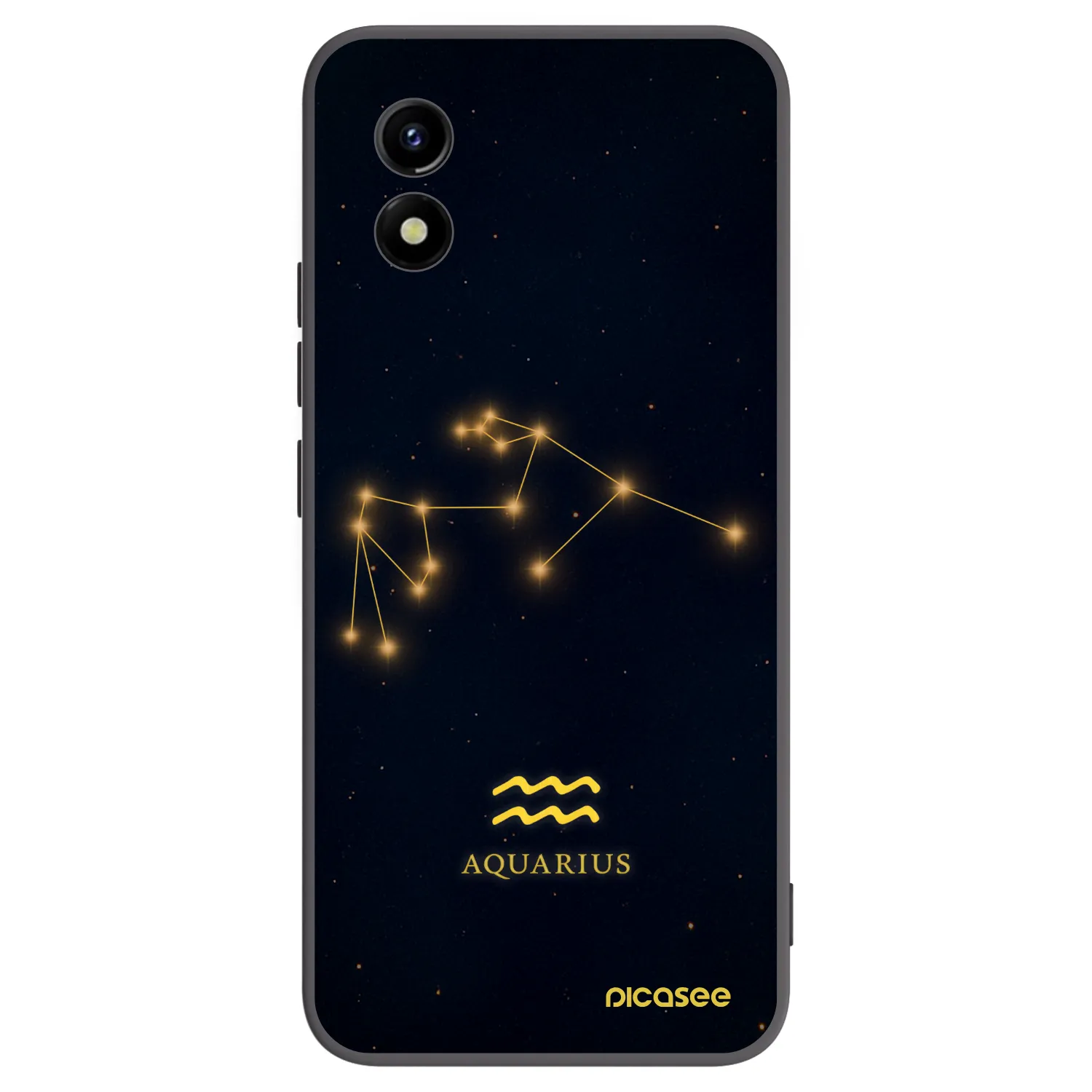 Picasee husă neagră din silicon pentru Vivo Y01 - AQUARIUS