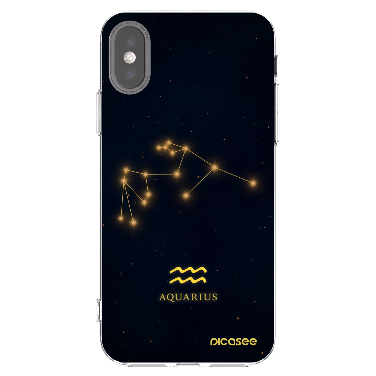 Picasee husă transparentă din silicon pentru Apple iPhone X/XS - AQUARIUS