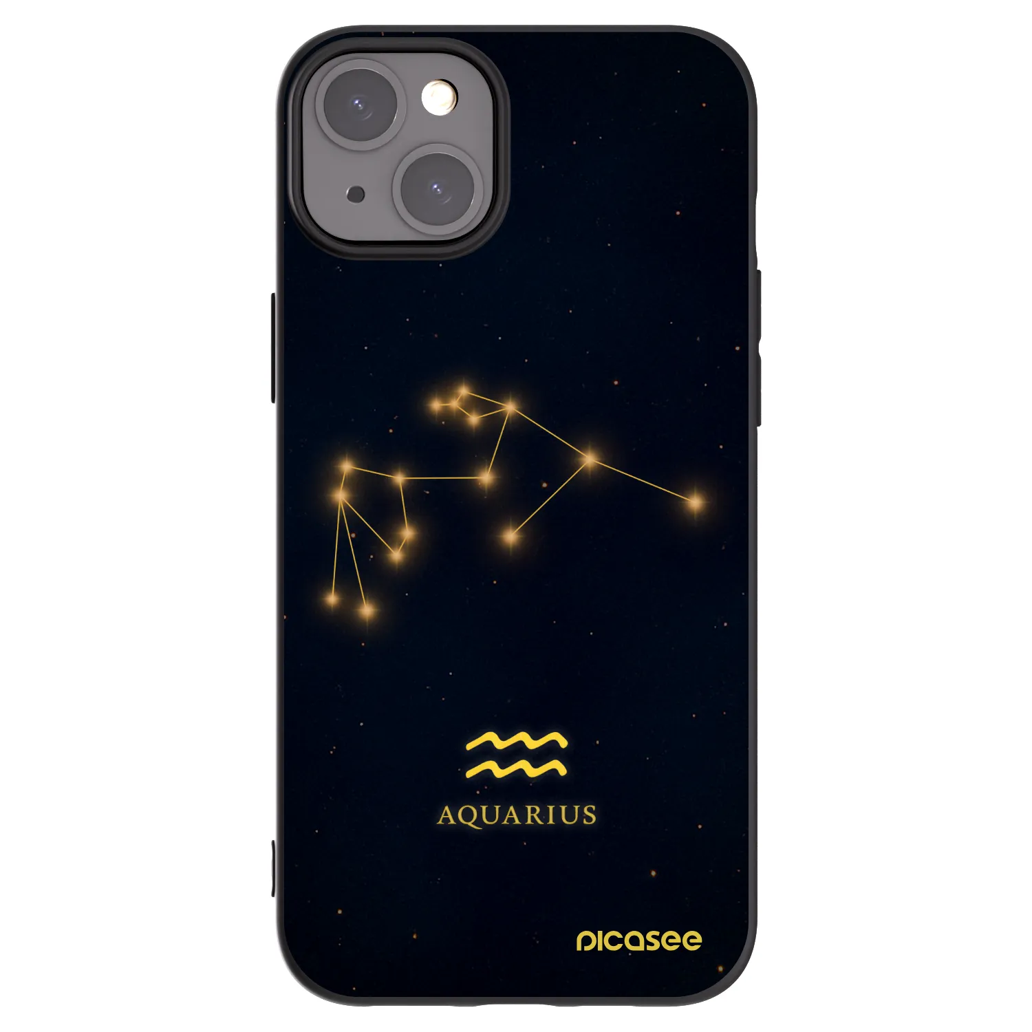 Picasee husă neagră din silicon pentru Apple iPhone 15 Plus - AQUARIUS