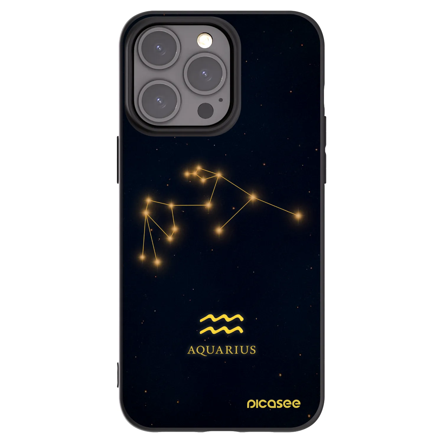 Picasee husă neagră din silicon pentru Apple iPhone 15 Pro Max - AQUARIUS