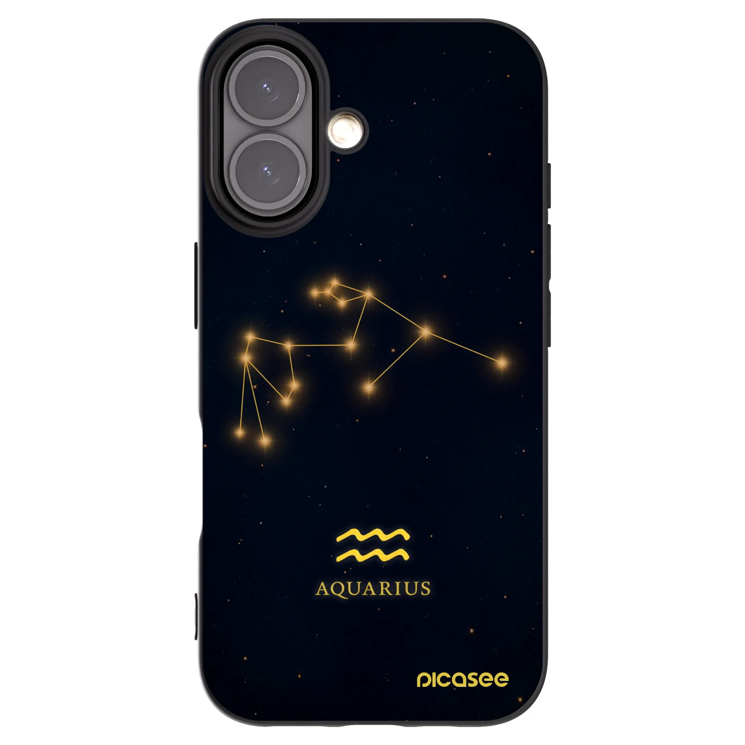Picasee husă neagră din silicon pentru Apple iPhone 16 - AQUARIUS