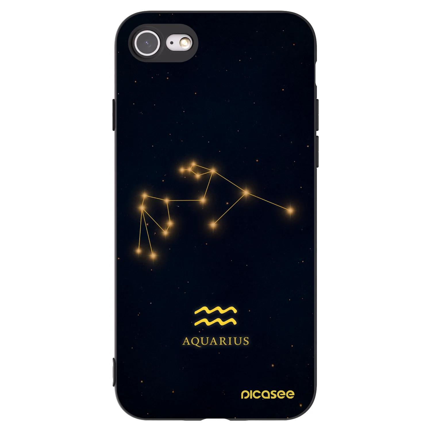 Picasee husă neagră din silicon pentru Apple iPhone 8 - AQUARIUS