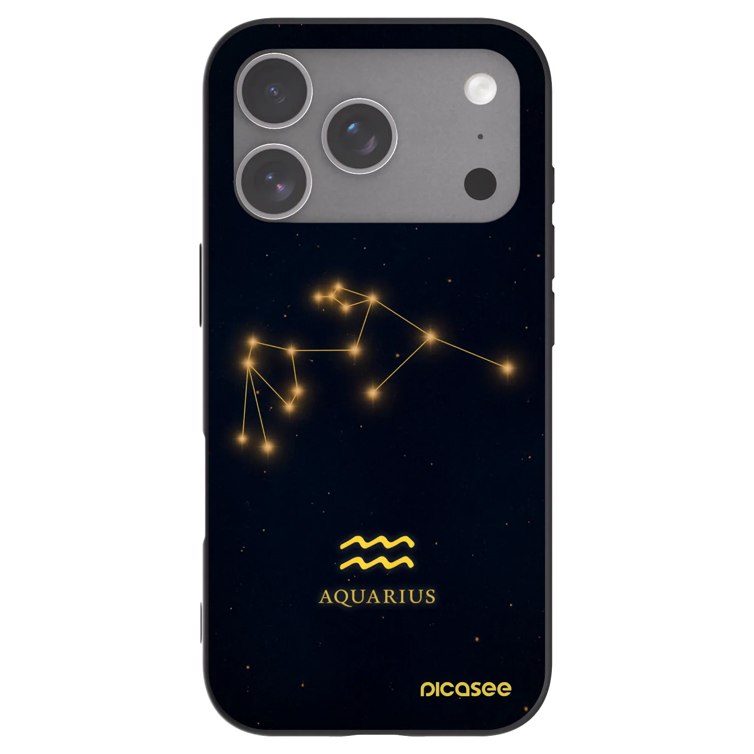 Picasee husă neagră din silicon pentru Apple iPhone 18 Pro - AQUARIUS