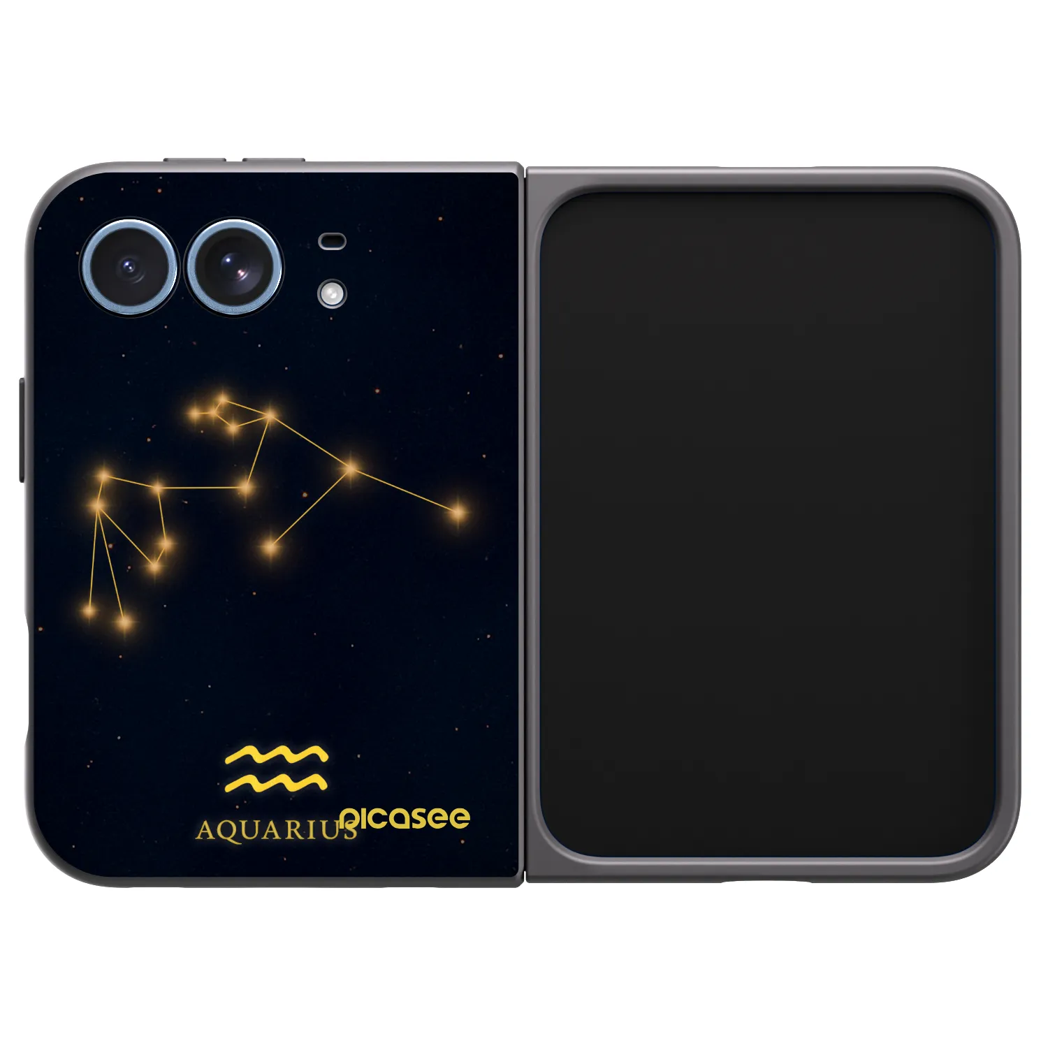 Picasee husă neagră din silicon pentru Apple iPhone Duo - AQUARIUS