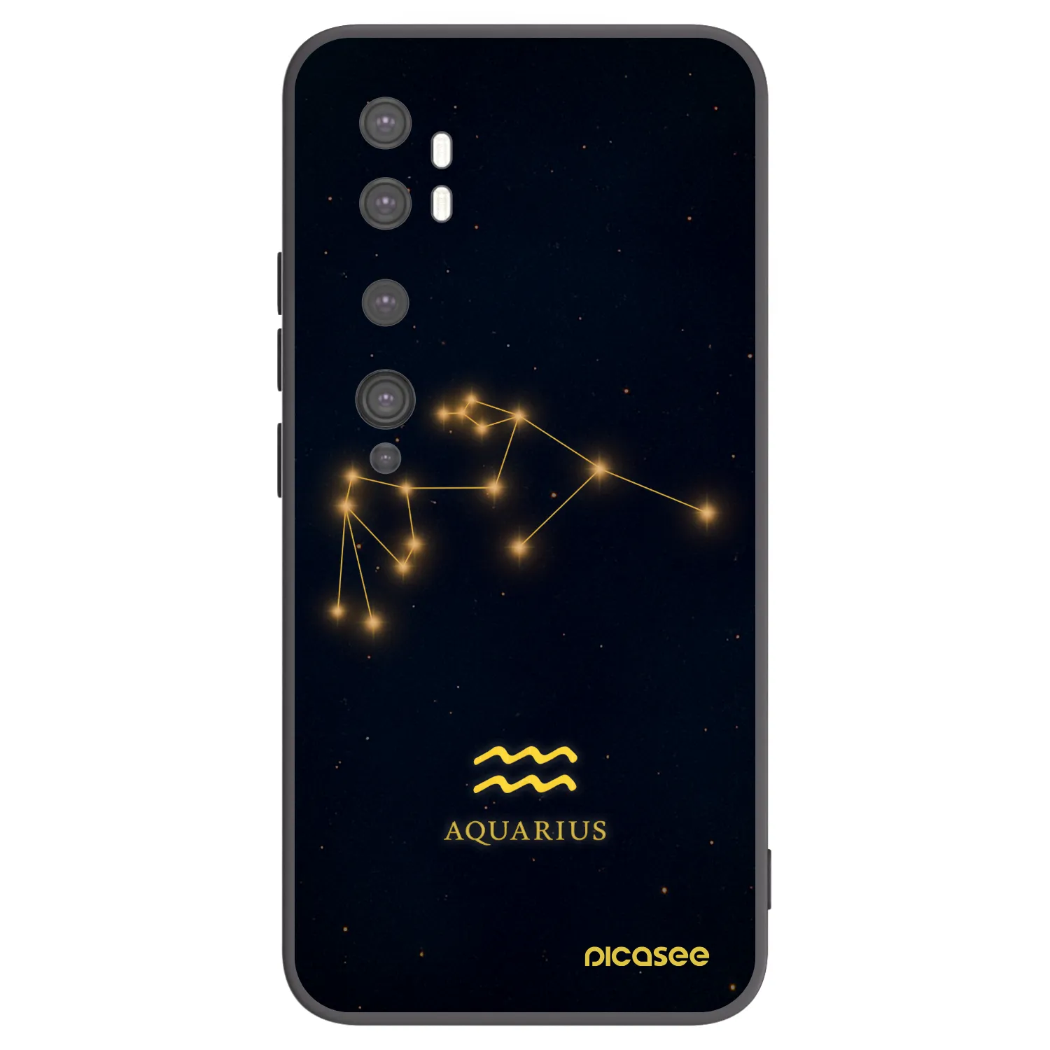 Picasee husă neagră din silicon pentru Xiaomi Mi Note 10 (Pro) - AQUARIUS