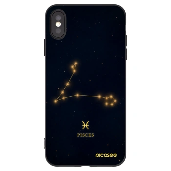Picasee husă neagră din silicon pentru Apple iPhone XS Max - PISCES