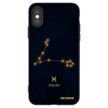 Picasee husă neagră din silicon pentru Apple iPhone X/XS - PISCES