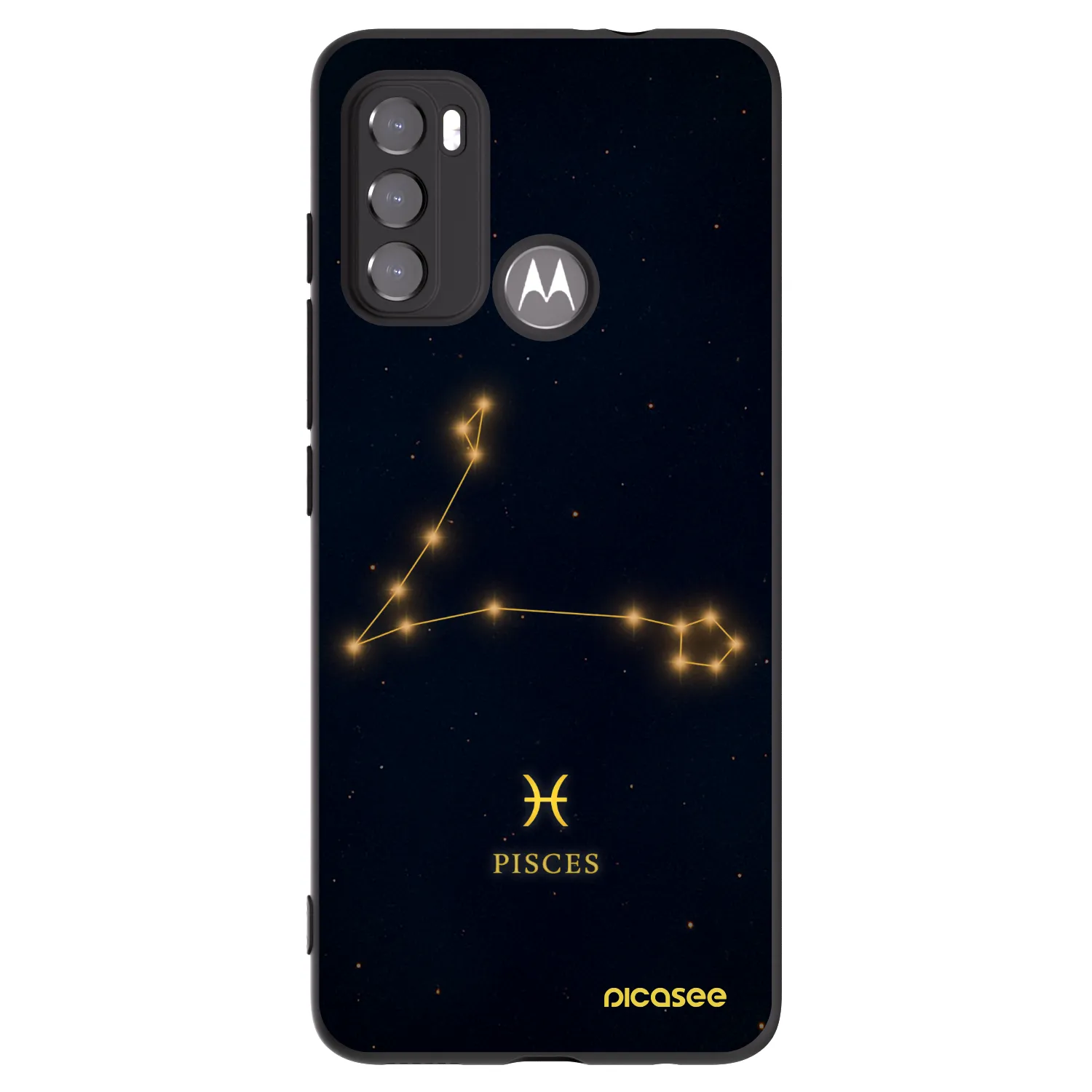 Picasee husă neagră din silicon pentru Motorola Moto G60 - PISCES