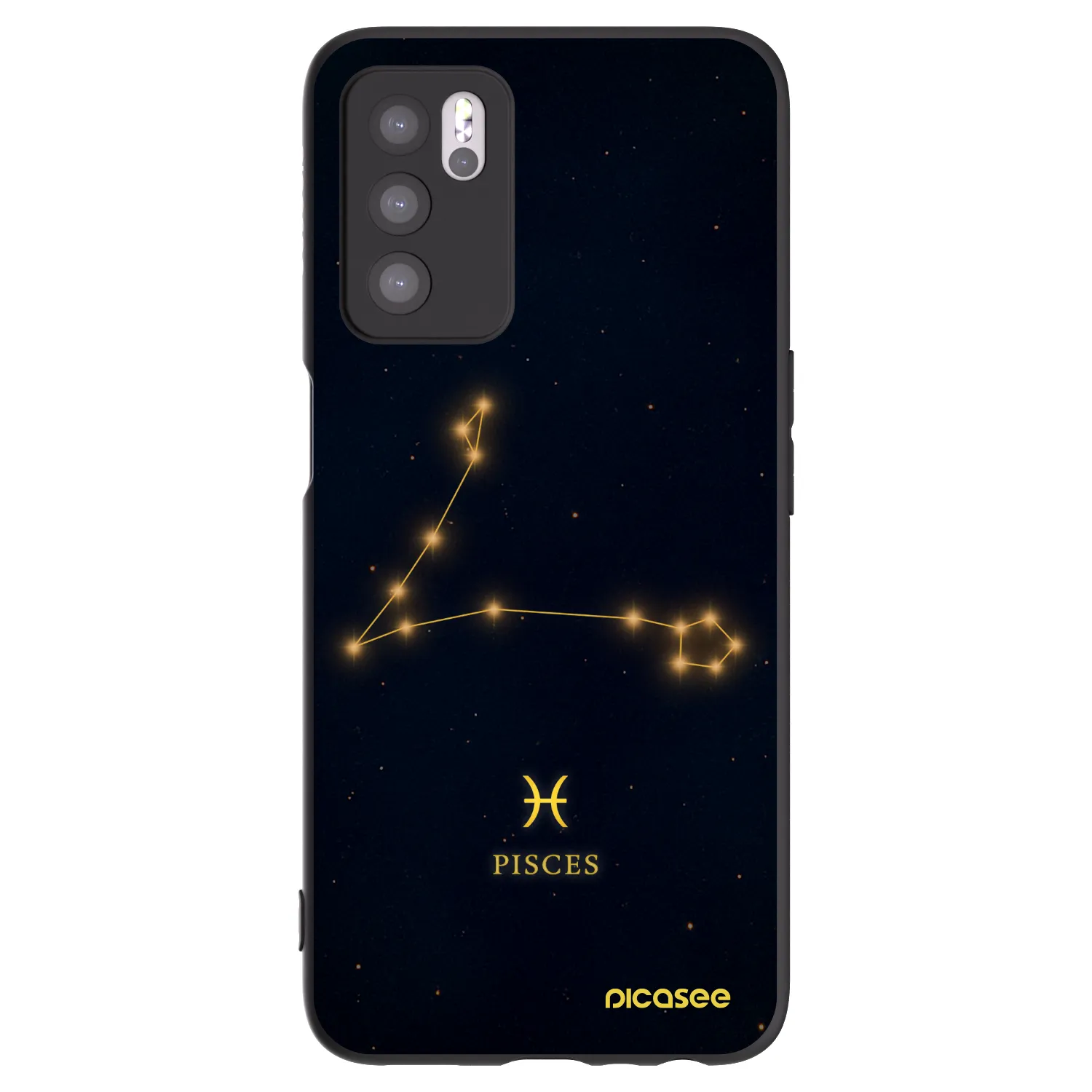 Picasee husă neagră din silicon pentru OPPO A16s - PISCES