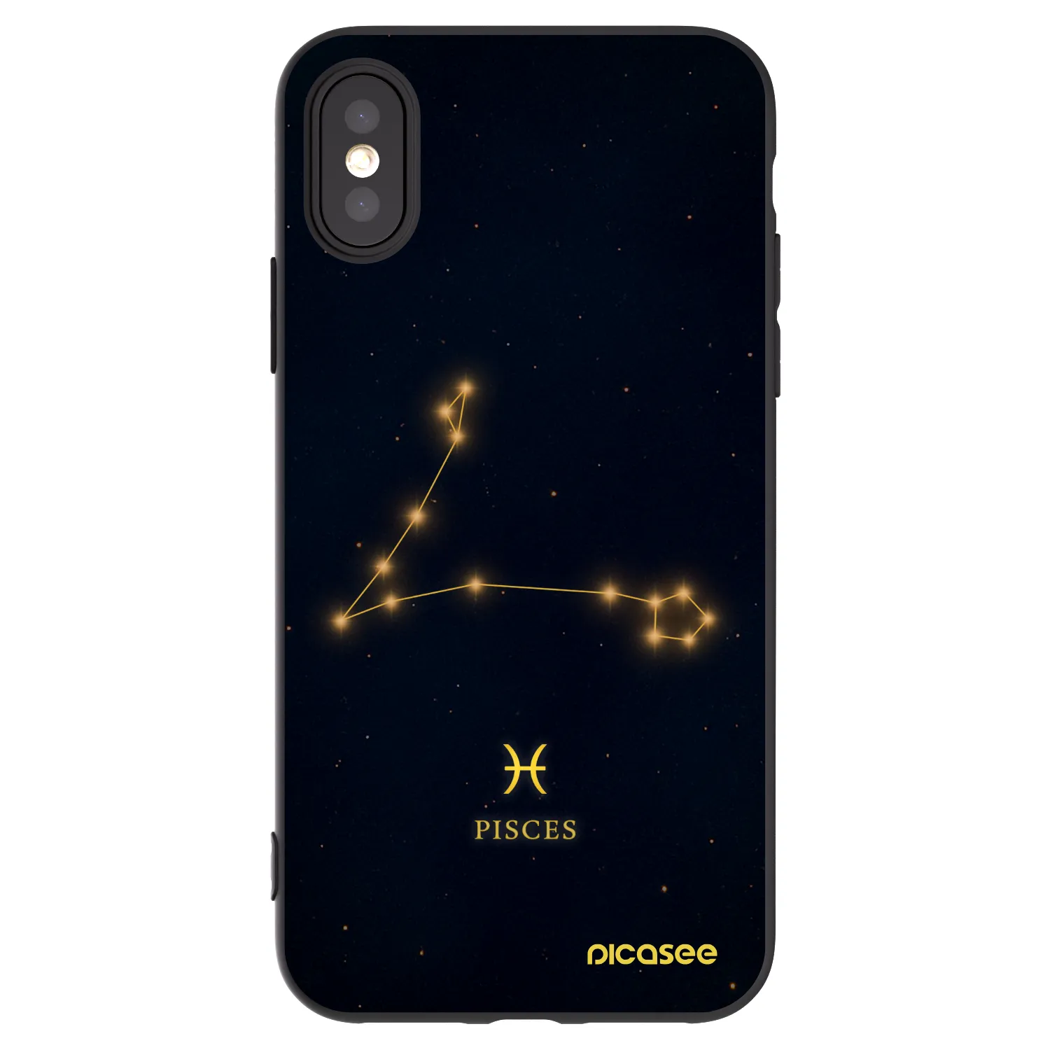 Picasee husă neagră din silicon pentru Apple iPhone X/XS - PISCES