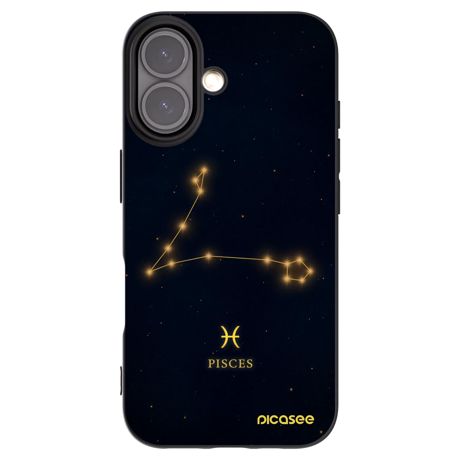 Picasee husă neagră din silicon pentru Apple iPhone 16 - PISCES