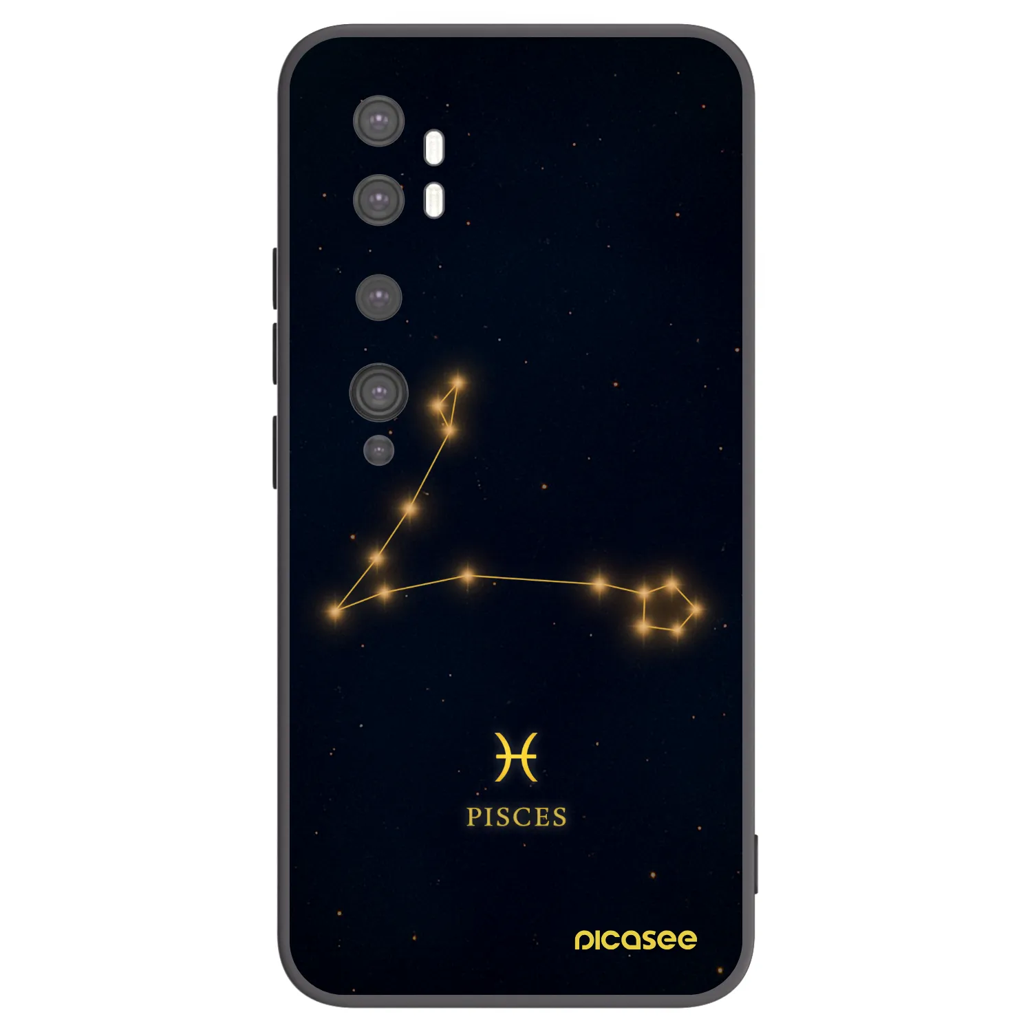 Picasee husă neagră din silicon pentru Xiaomi Mi Note 10 (Pro) - PISCES