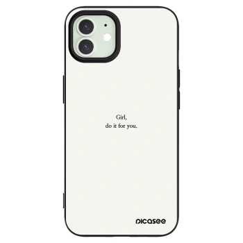 Picasee husă neagră din silicon pentru Apple iPhone 12 - Girl, do it for you