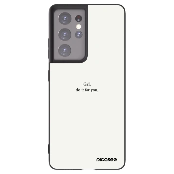 Picasee husă neagră din silicon pentru Samsung Galaxy S21 Ultra 5G G998B - Girl, do it for you