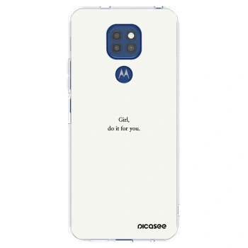 Picasee husă transparentă din silicon pentru Motorola Moto G9 Play - Girl, do it for you