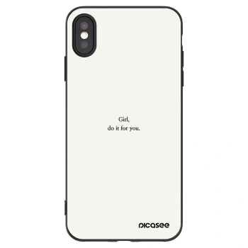 Picasee husă neagră din silicon pentru Apple iPhone XS Max - Girl, do it for you