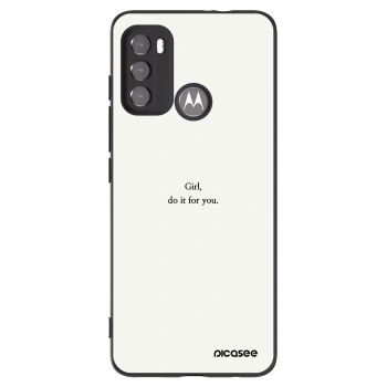 Picasee husă neagră din silicon pentru Motorola Moto G60 - Girl, do it for you