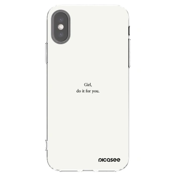 Picasee husă transparentă din silicon pentru Apple iPhone X/XS - Girl, do it for you