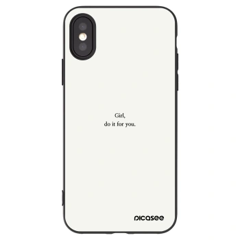 Picasee husă neagră din silicon pentru Apple iPhone X/XS - Girl, do it for you