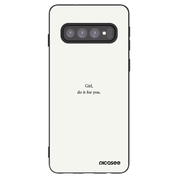 Picasee husă neagră din silicon pentru Samsung Galaxy S10 G973 - Girl, do it for you