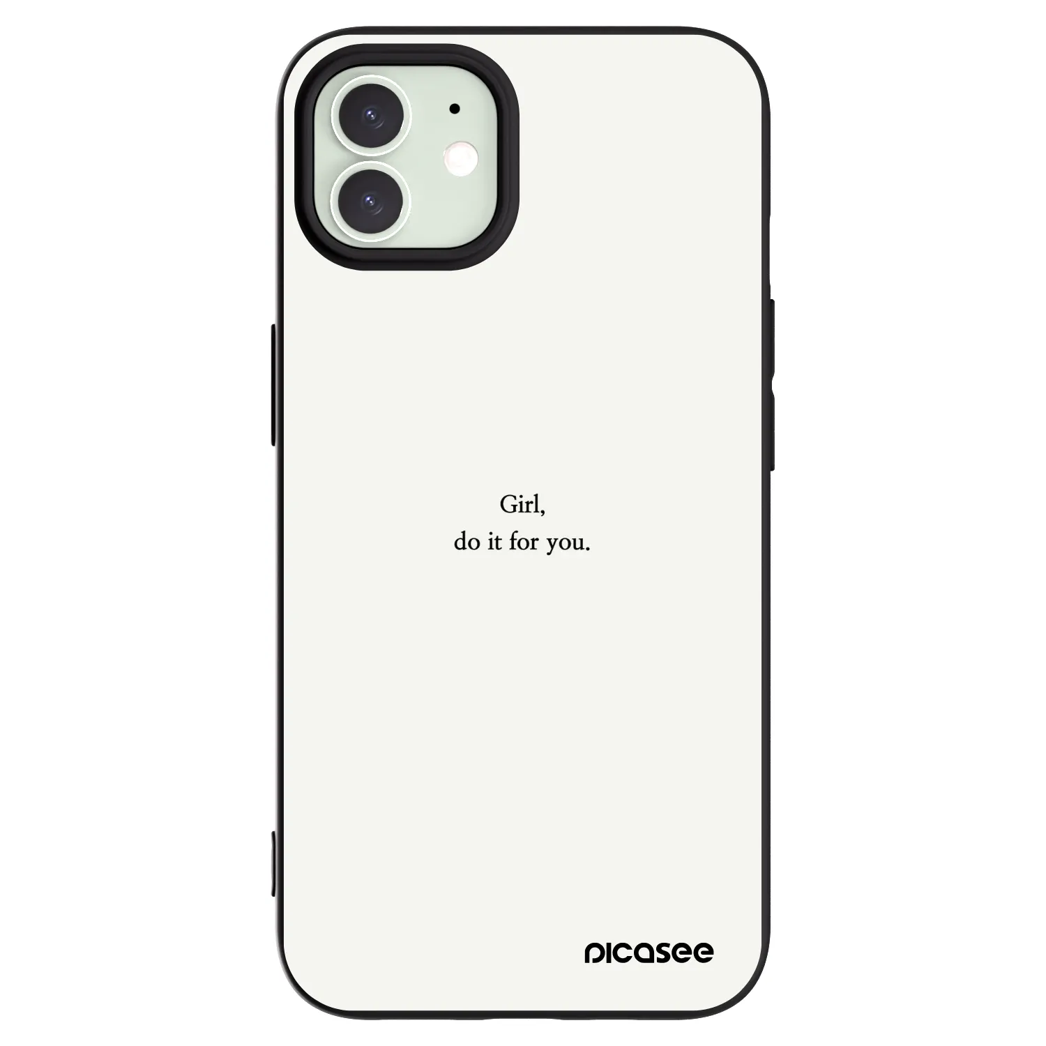 Picasee husă neagră din silicon pentru Apple iPhone 12 Pro - Girl, do it for you
