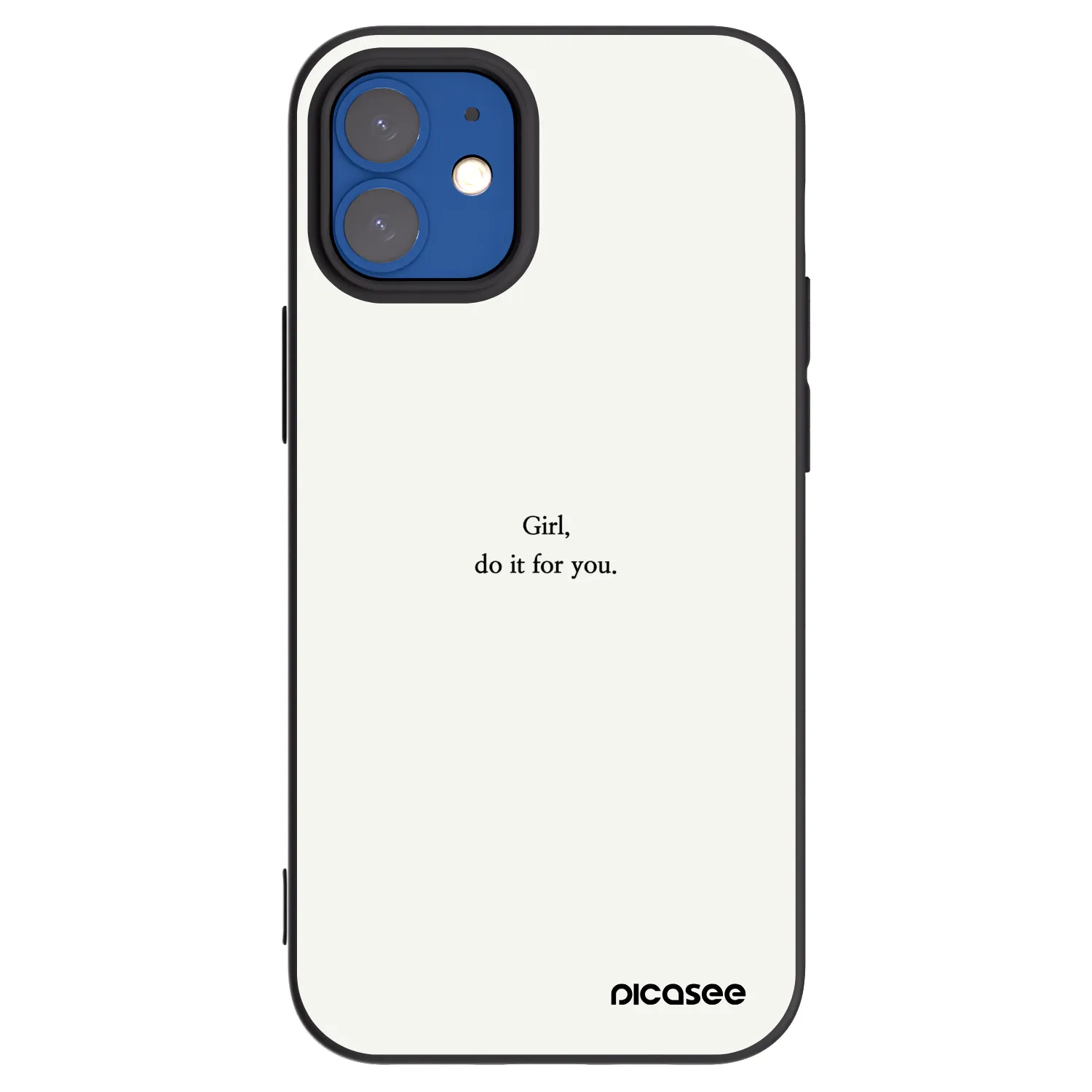 Picasee husă neagră din silicon pentru Apple iPhone 12 mini - Girl, do it for you