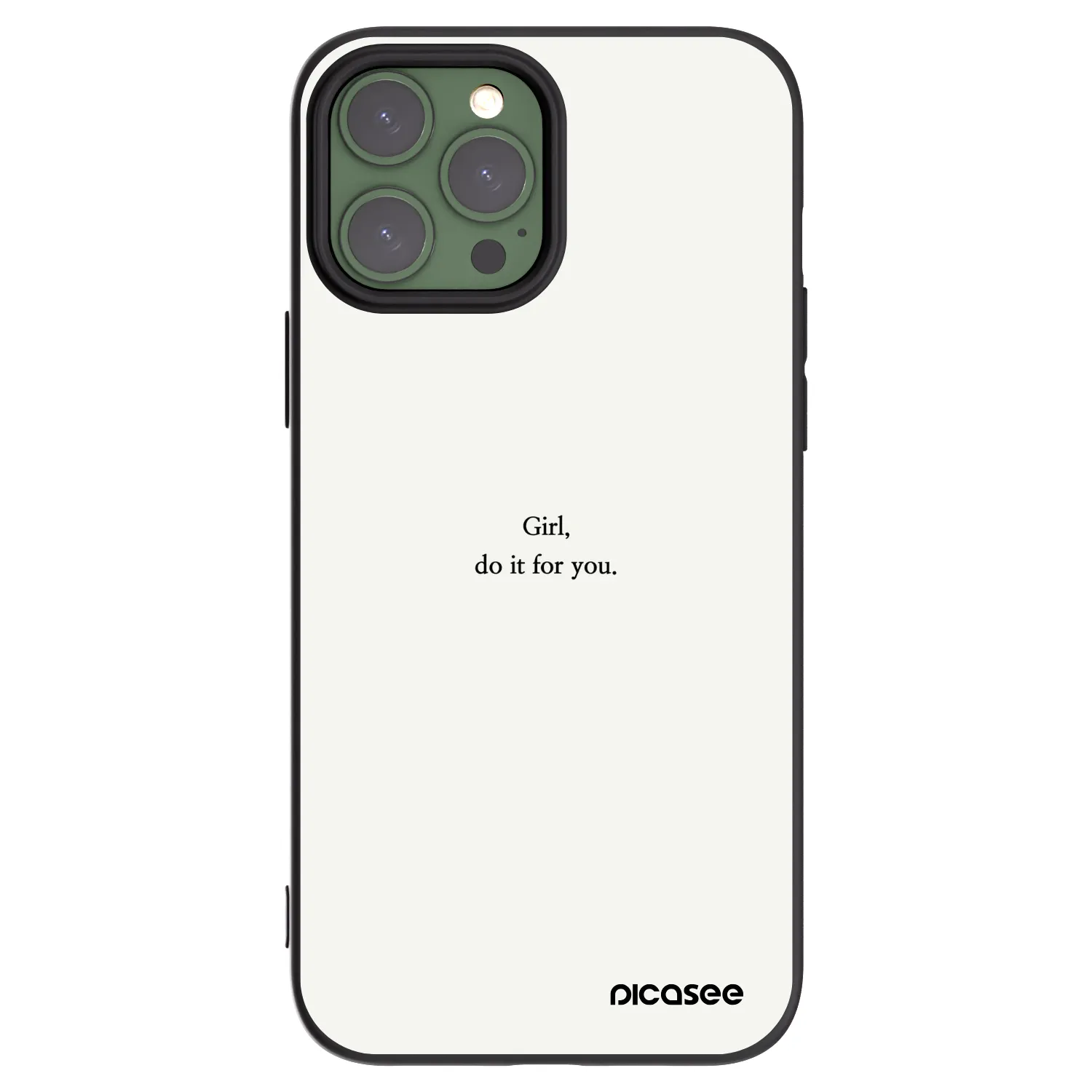 Picasee husă neagră din silicon pentru Apple iPhone 13 Pro Max - Girl, do it for you
