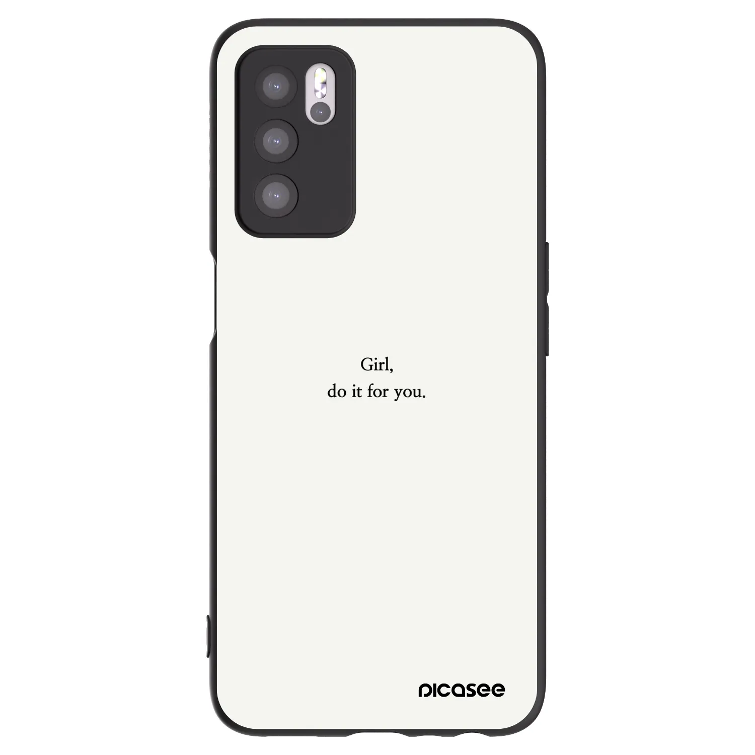 Picasee husă neagră din silicon pentru OPPO A16s - Girl, do it for you