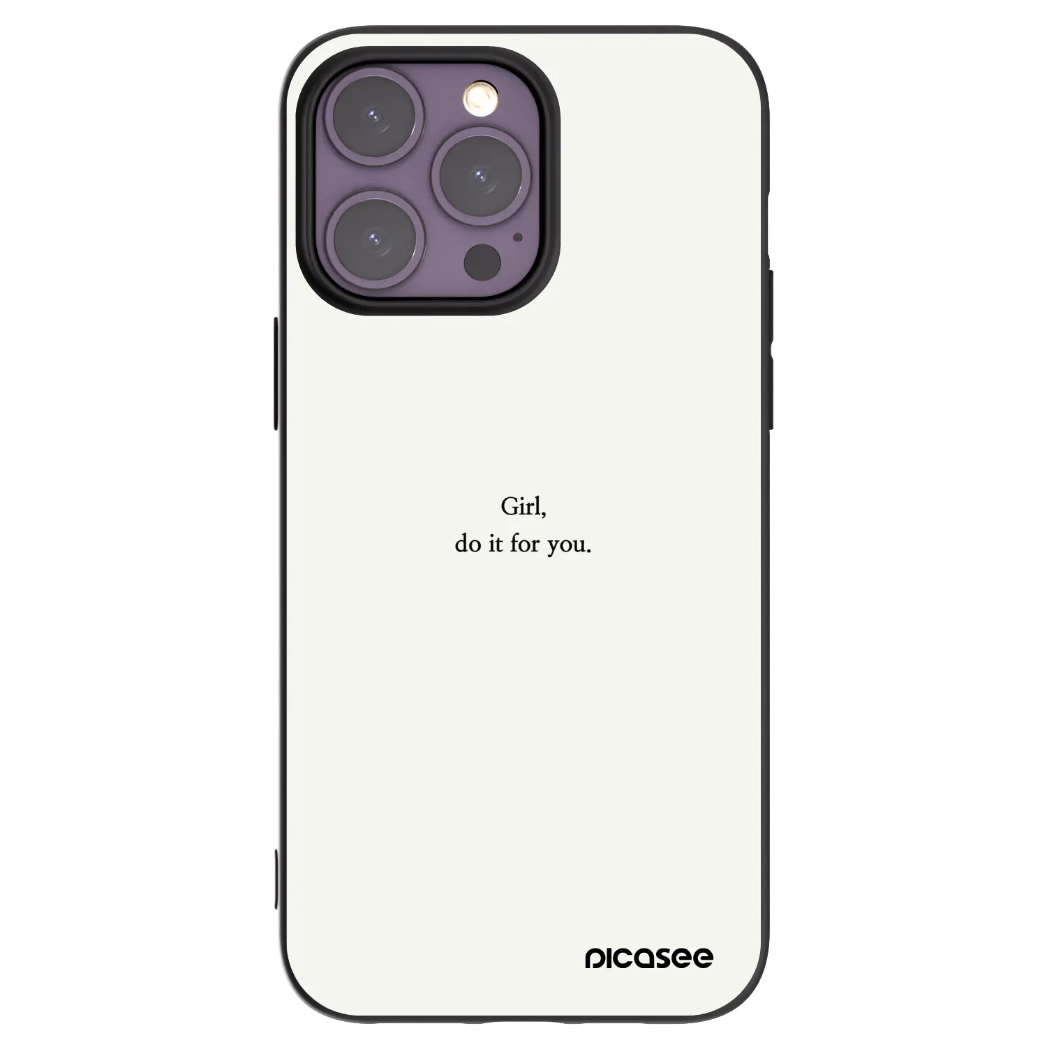 Picasee husă neagră din silicon pentru Apple iPhone 14 Pro Max - Girl, do it for you