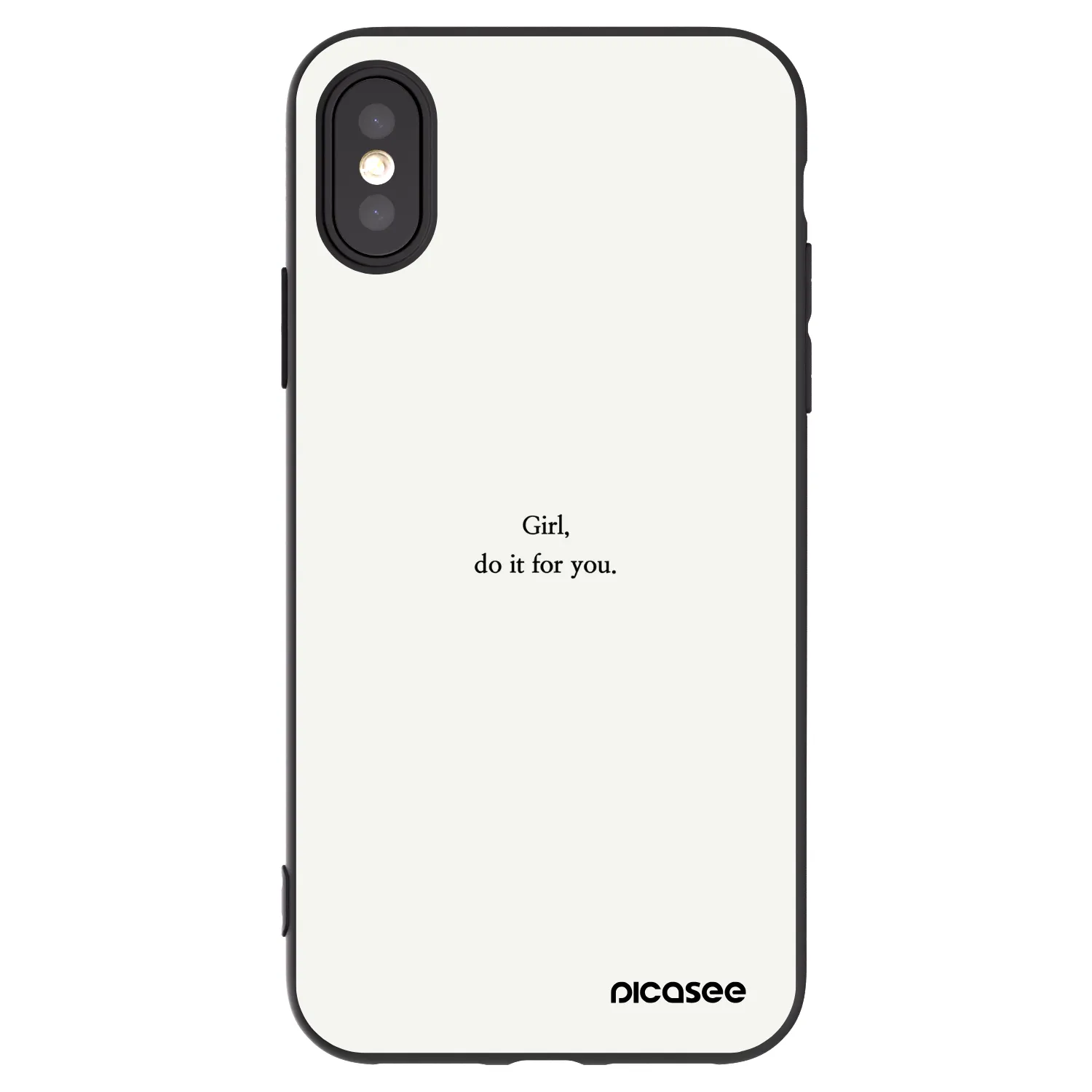 Picasee husă neagră din silicon pentru Apple iPhone X/XS - Girl, do it for you