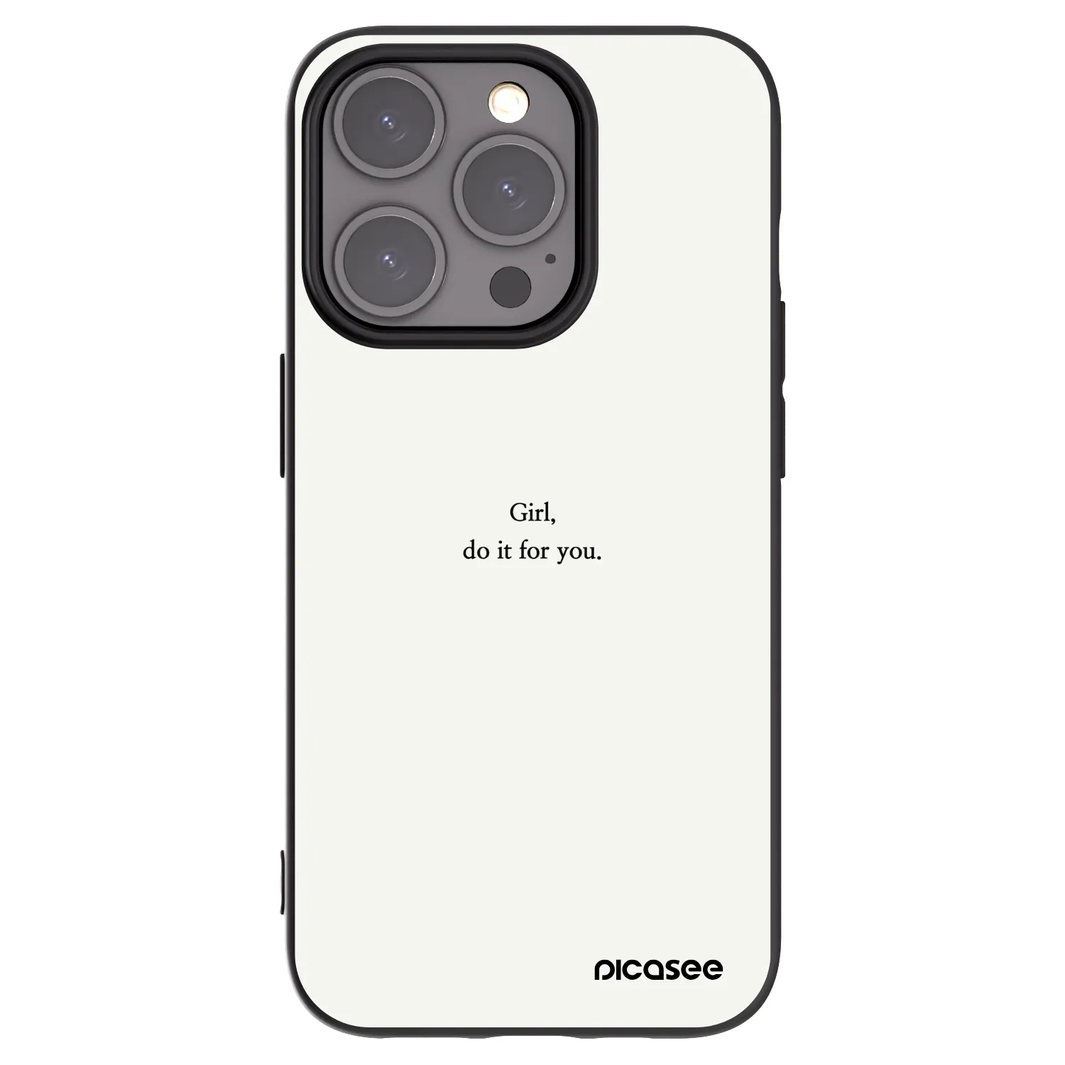 Picasee husă neagră din silicon pentru Apple iPhone 15 Pro - Girl, do it for you