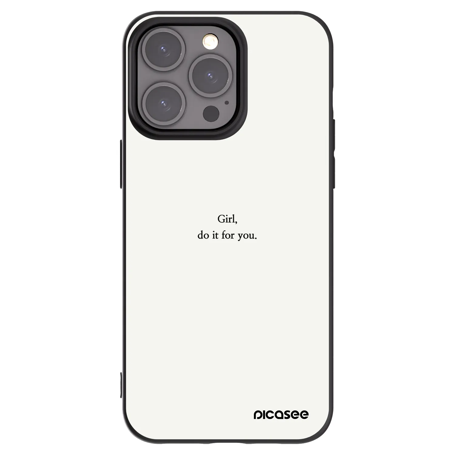 Picasee husă neagră din silicon pentru Apple iPhone 15 Pro Max - Girl, do it for you