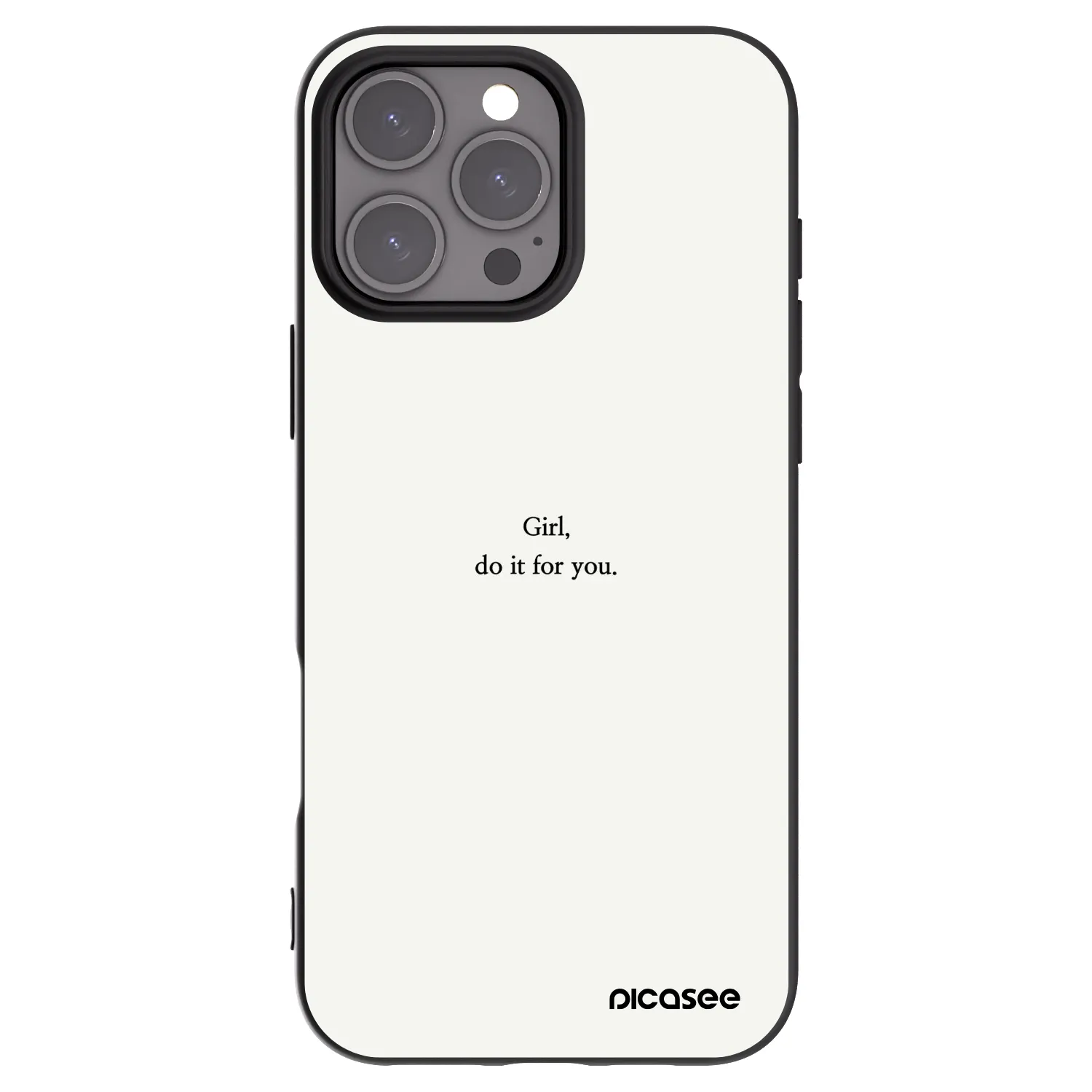 Picasee husă neagră din silicon pentru Apple iPhone 16 Pro Max - Girl, do it for you