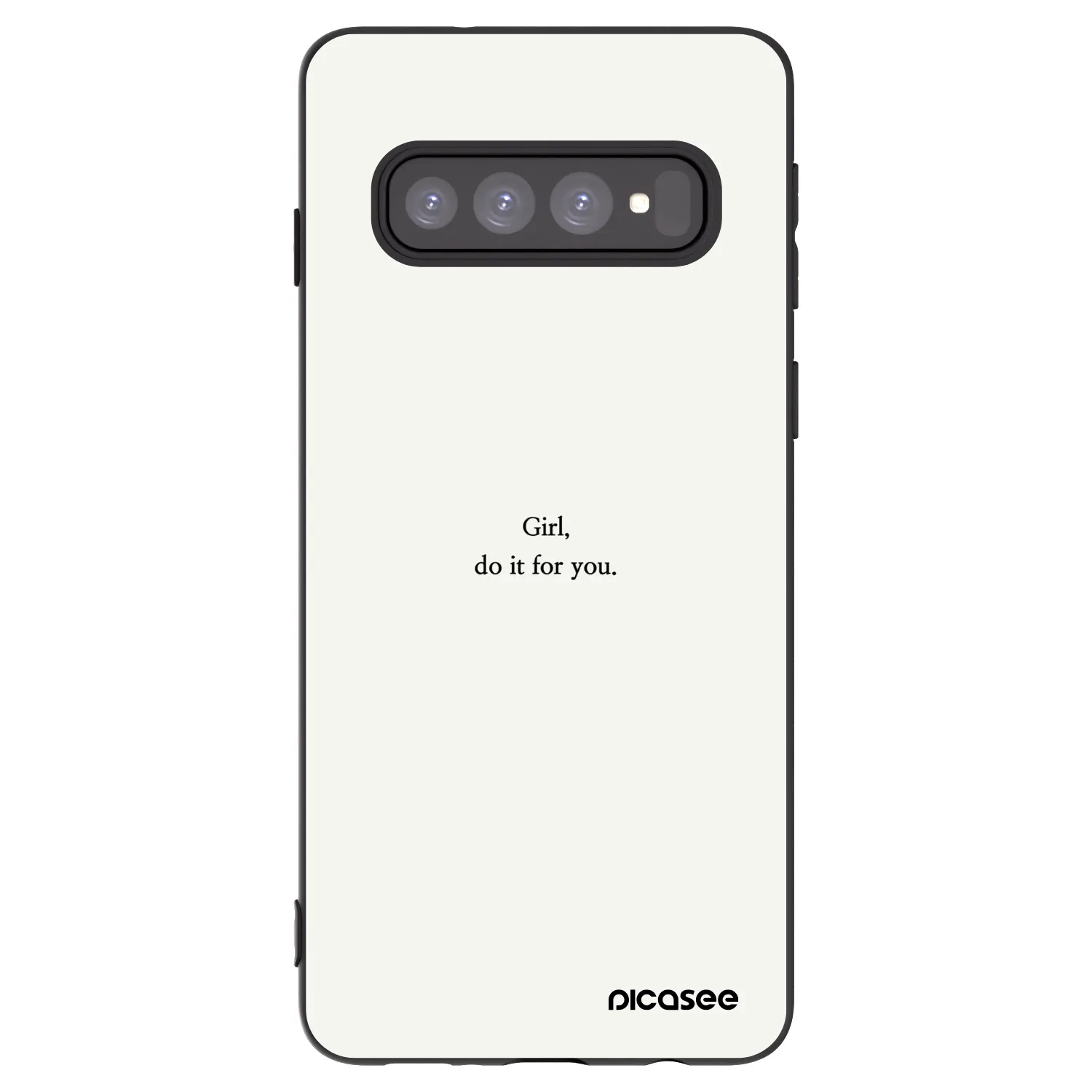 Picasee husă neagră din silicon pentru Samsung Galaxy S10 G973 - Girl, do it for you