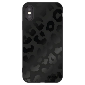 Picasee husă neagră din silicon pentru Apple iPhone X/XS - Midnight Leopard