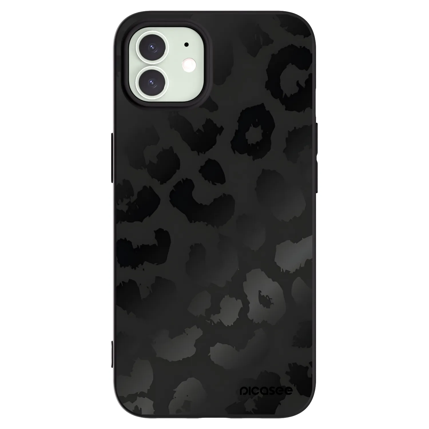Picasee husă neagră din silicon pentru Apple iPhone 12 Pro - Midnight Leopard