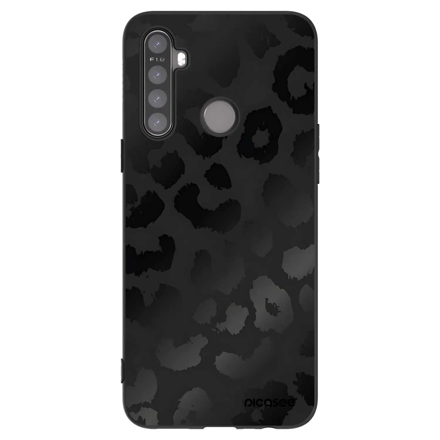 Picasee husă neagră din silicon pentru Realme 5 - Midnight Leopard