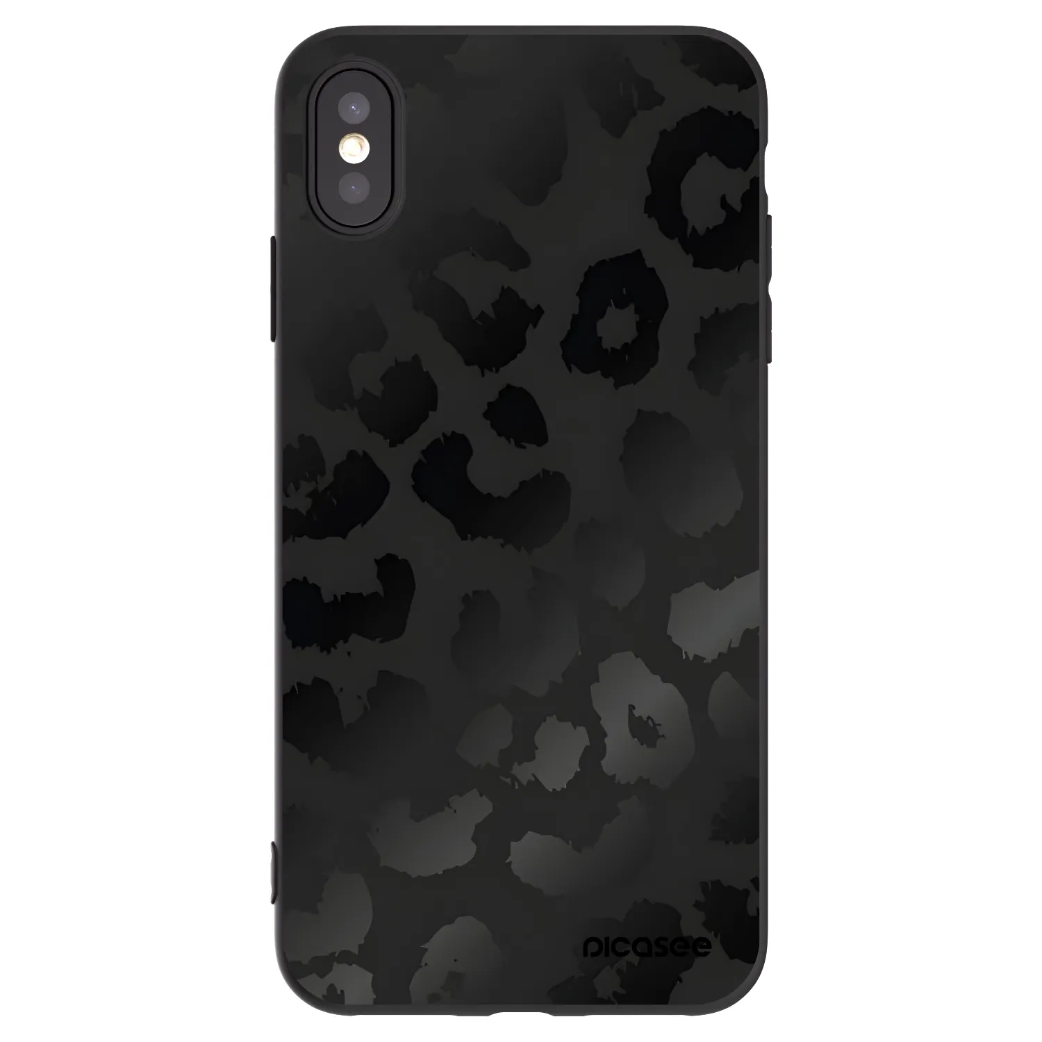 Picasee husă neagră din silicon pentru Apple iPhone XS Max - Midnight Leopard