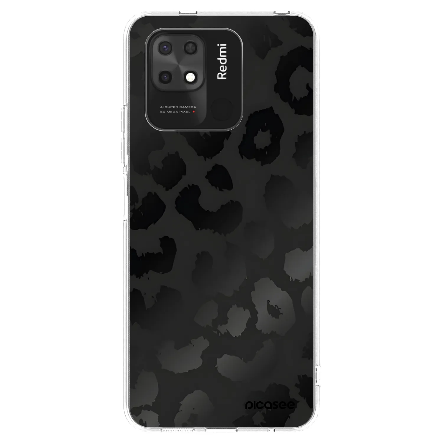 Picasee husă transparentă din silicon pentru Xiaomi Redmi 10C - Midnight Leopard