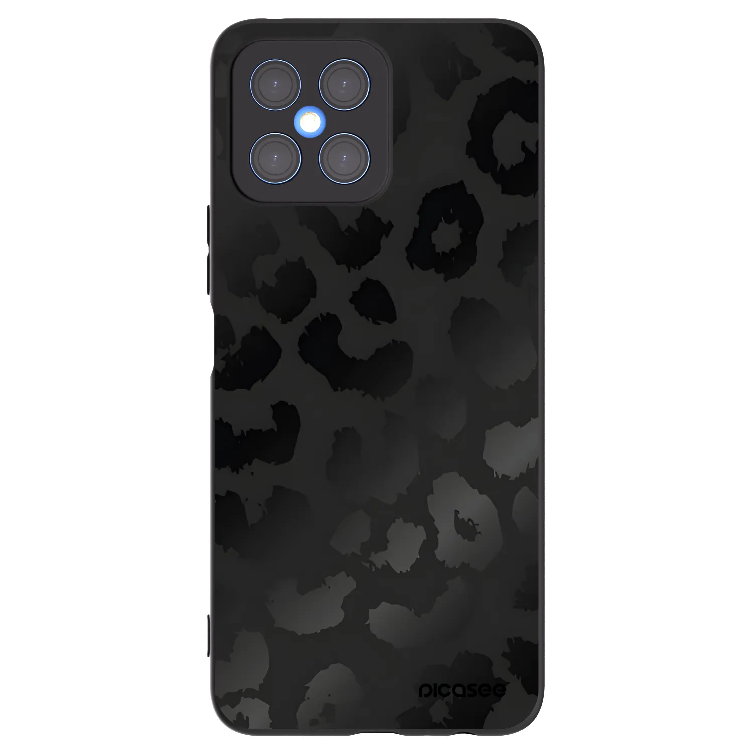 Picasee husă neagră din silicon pentru Honor X8 4G - Midnight Leopard