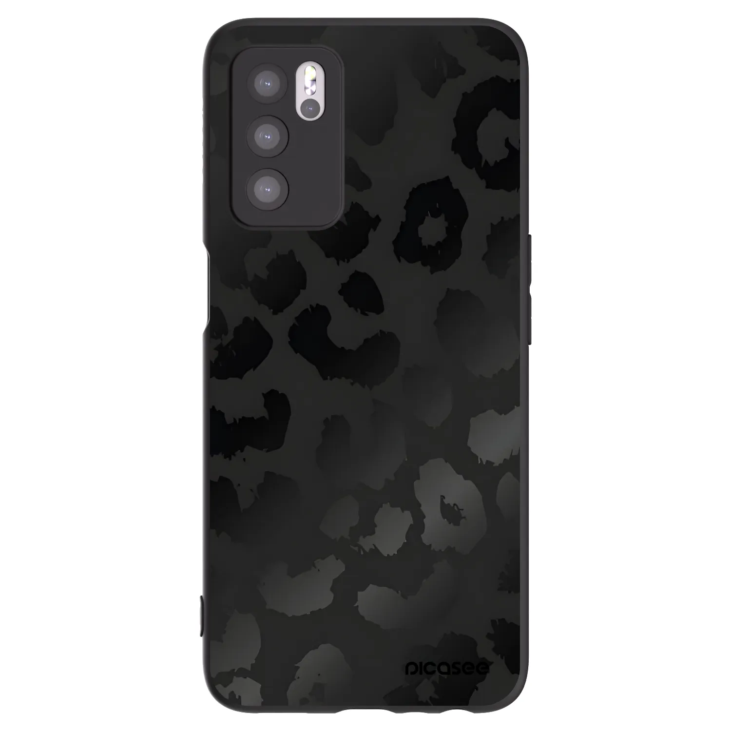 Picasee husă neagră din silicon pentru OPPO A16s - Midnight Leopard