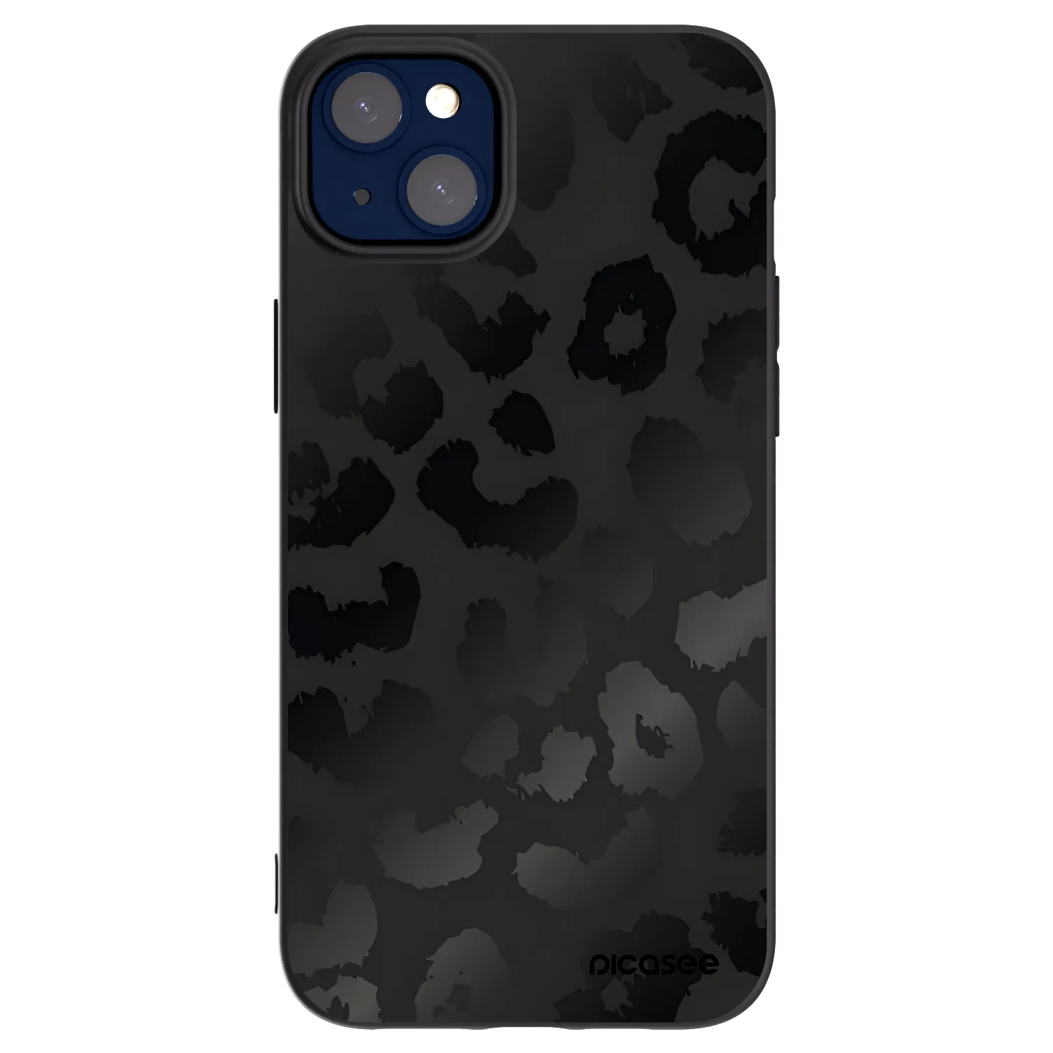 Picasee husă neagră din silicon pentru Apple iPhone 14 Plus - Midnight Leopard