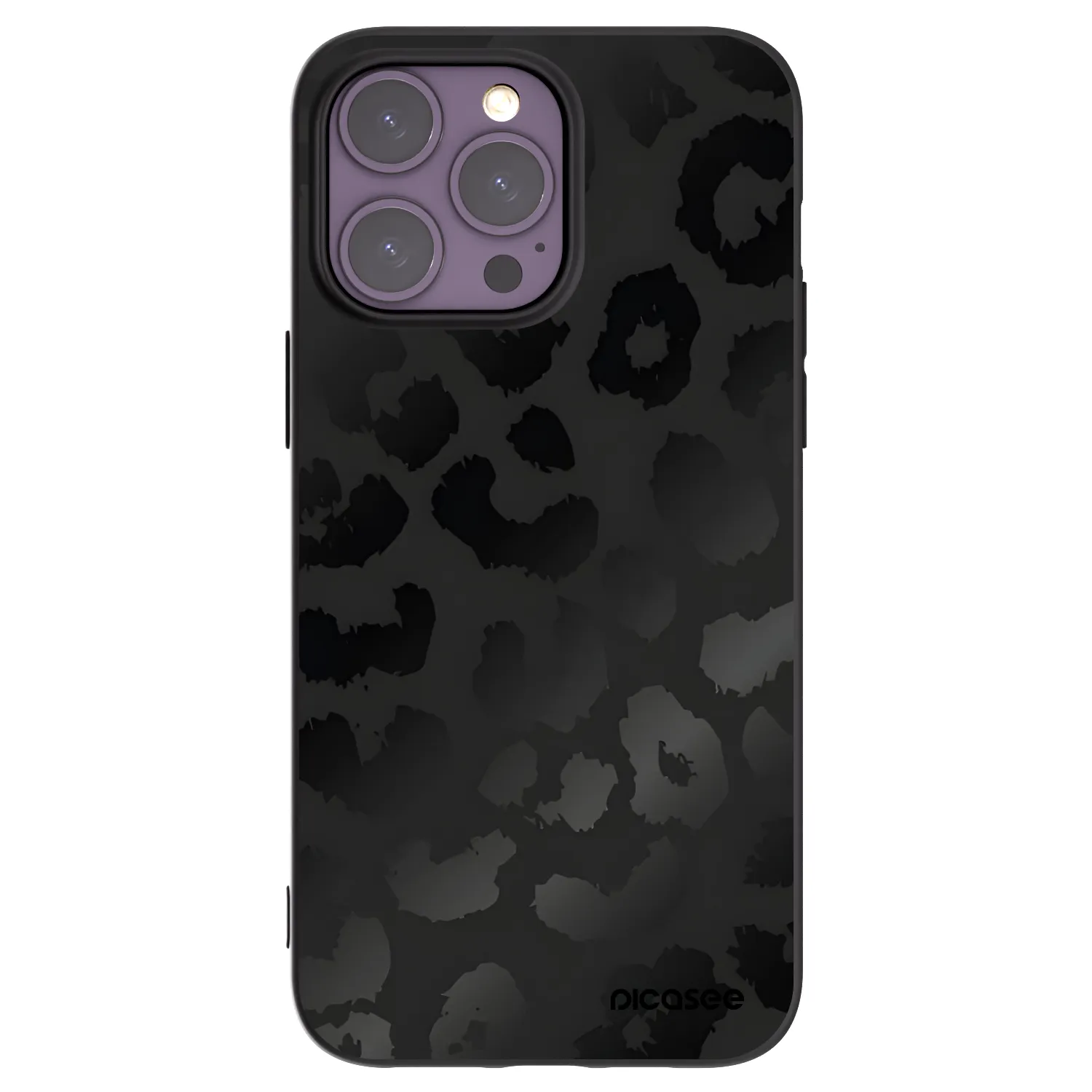 Picasee husă neagră din silicon pentru Apple iPhone 14 Pro Max - Midnight Leopard