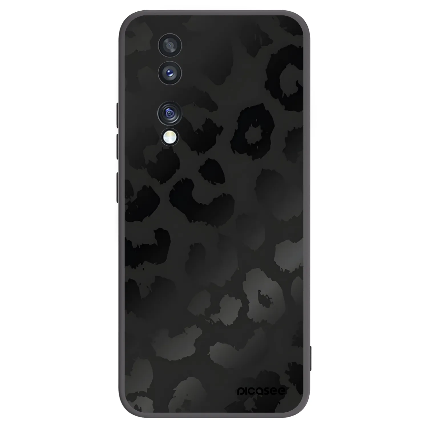 Picasee husă neagră din silicon pentru Honor 70 - Midnight Leopard