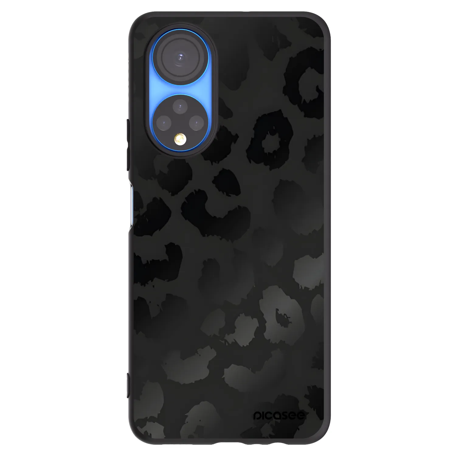 Picasee husă neagră din silicon pentru Honor X7 - Midnight Leopard